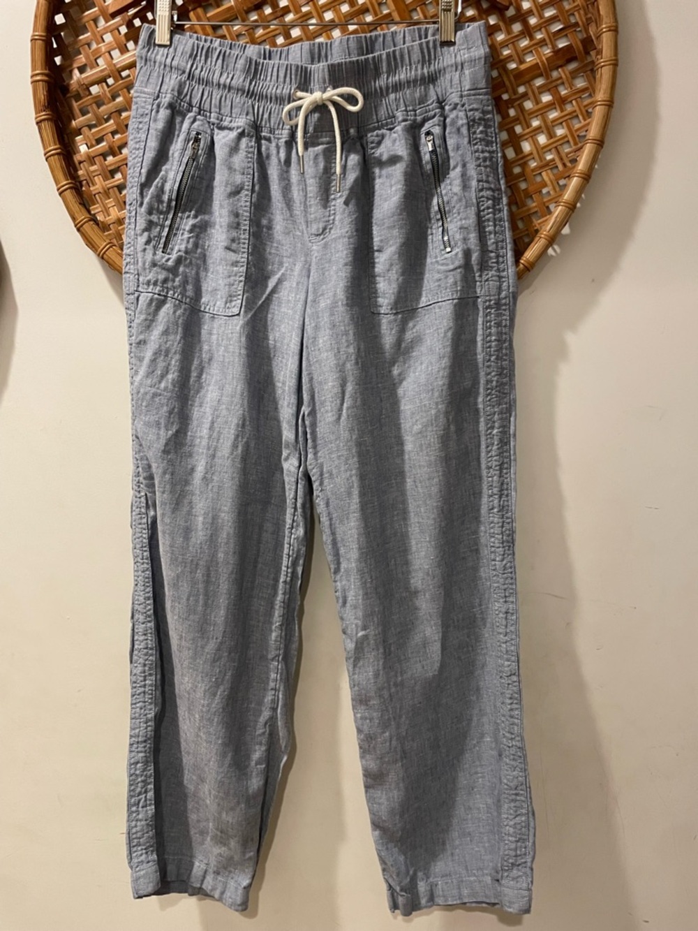 Athleta Light Blue Straight Leg Drawstring Pants